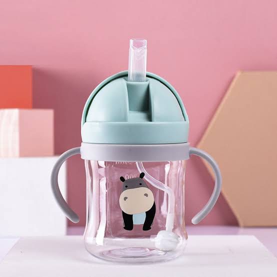 Anti-Choke Steaw Cup With Handle, Drope-Resistant Leak-Proof Traning Drinking Bottle